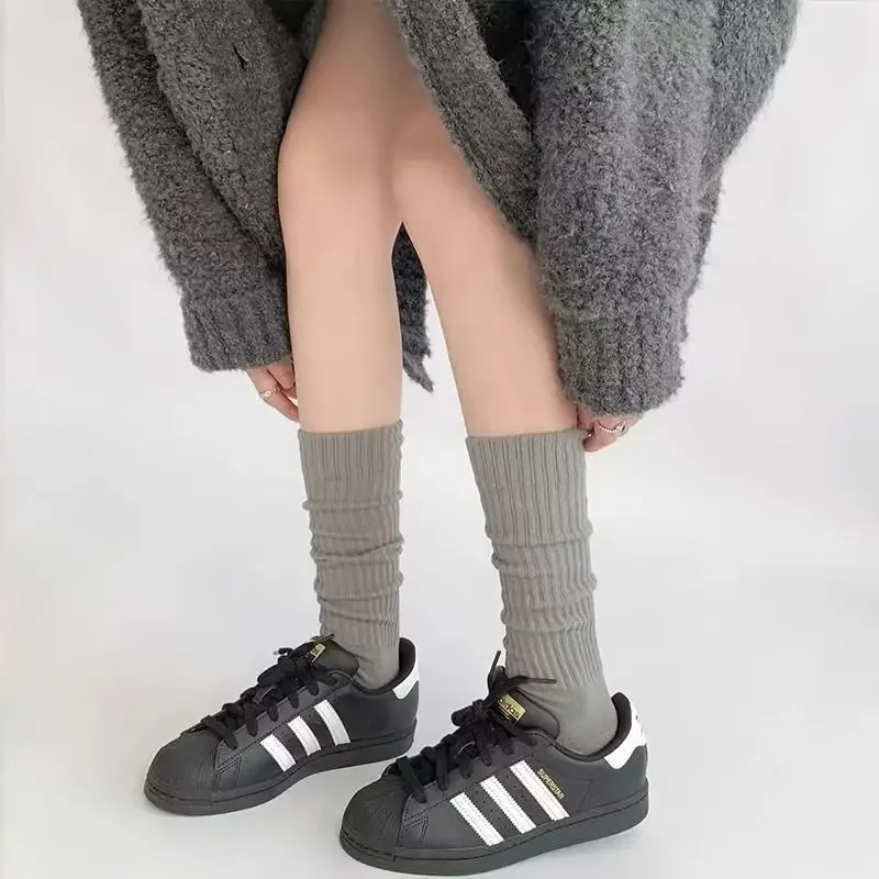 Вязаные осенние леггинсы для похудения в американском стиле серые женские чулки