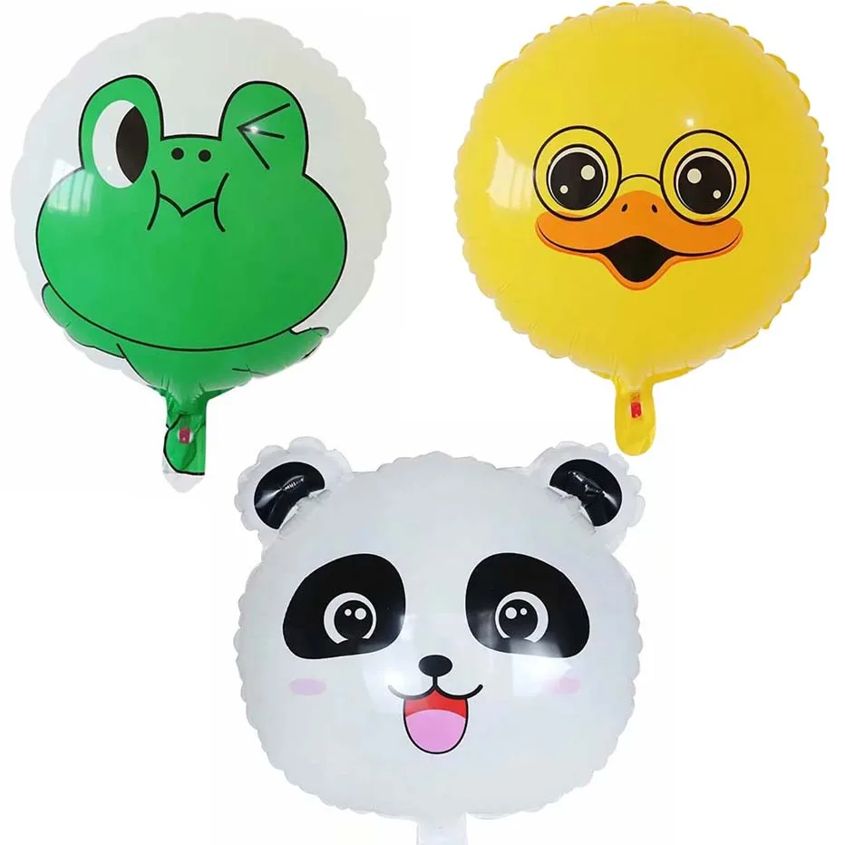 

10Pcs Cartoon Animal Foil Balloons Panda Frog Duck Air Globos Birthday Party Decoration Supplies Baby Shower Toys Kids Gifts