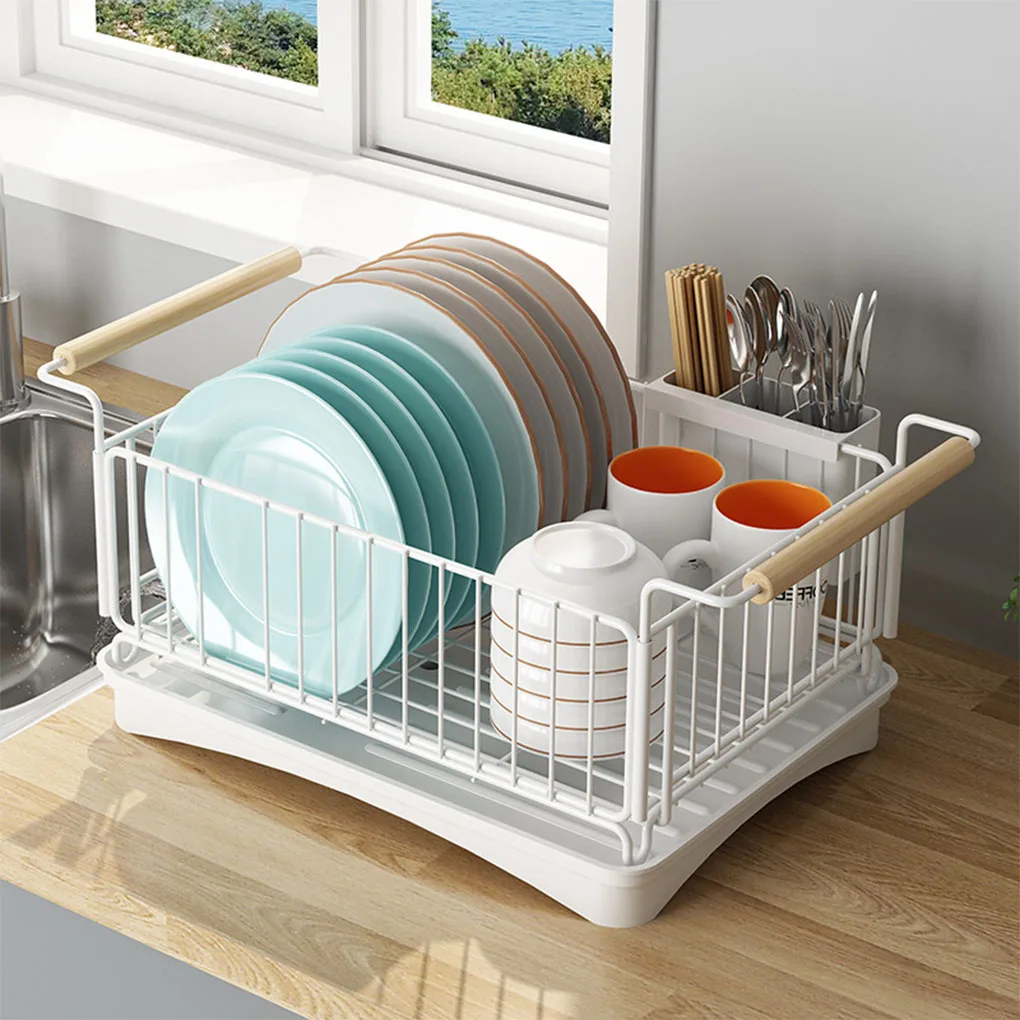

Dish Drain Rack Stainless Steel Drying Drainer Storage Kitchen Organizer
