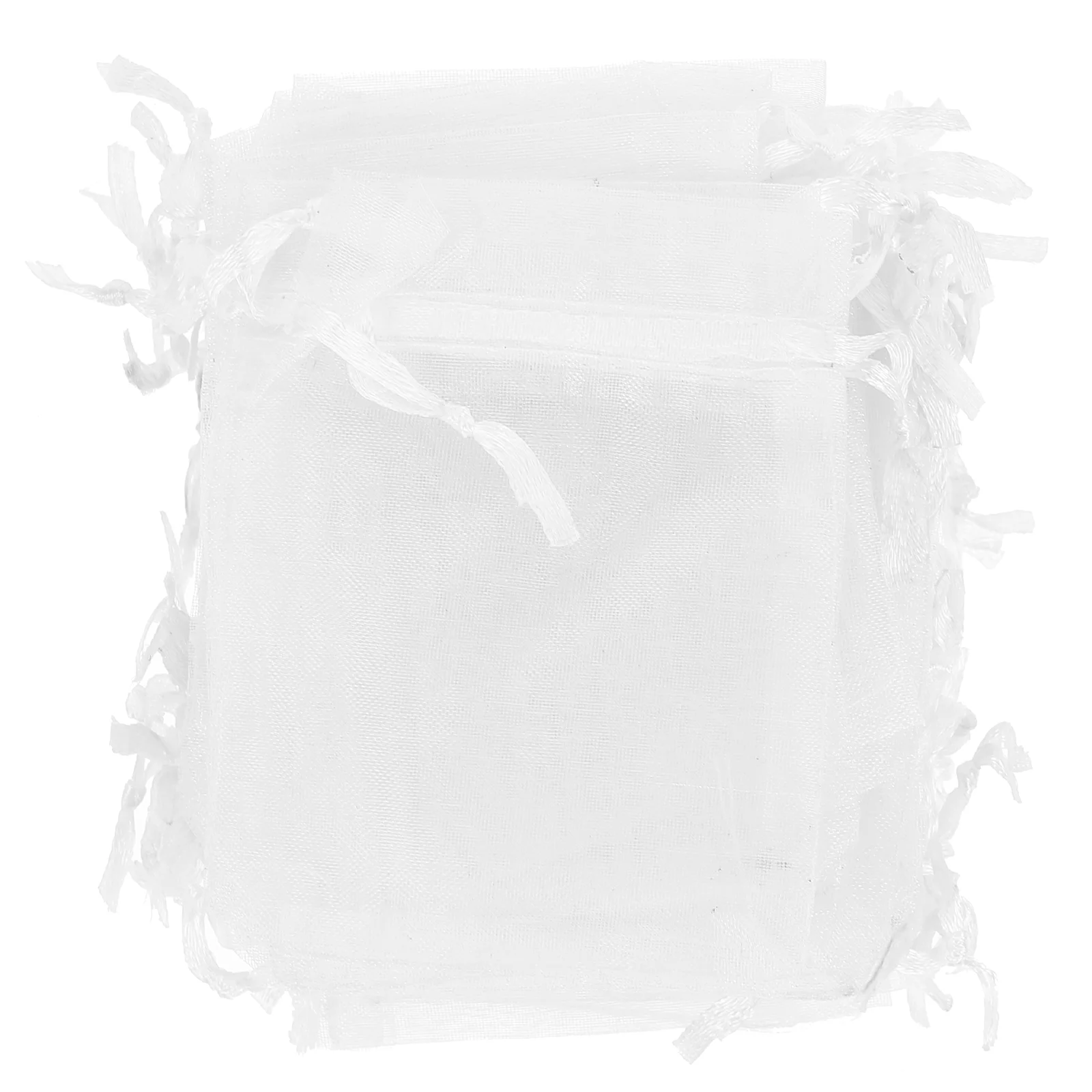 

100 Pcs Clear Clutch Bag Mesh Small Gift Bags Jewelry Drawstring Favor Pouch White Organza Sample Gauze Pouches To pack
