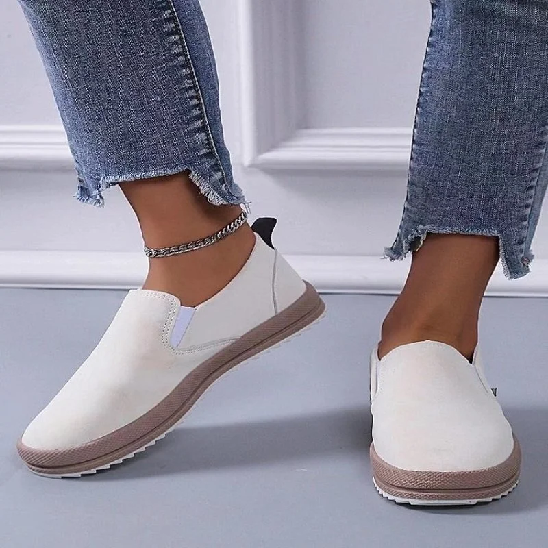 

2022 New Summer Flats Shoes for Women Elastic Band Shallow Ladies Casual Shoes Fashion Ronund Toe Women Loafers Waliking Shoes