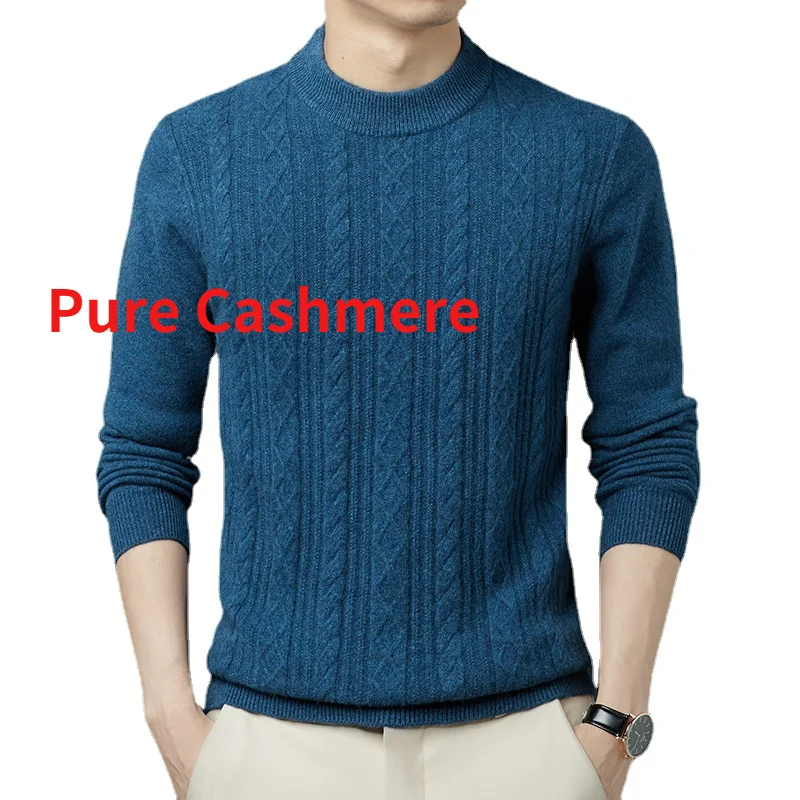 Arrival Fashion Autumn and Winter New Pure Cashmere Casual Men's Wear Round Neck Knitted Warm Sweater Size XS-3XL