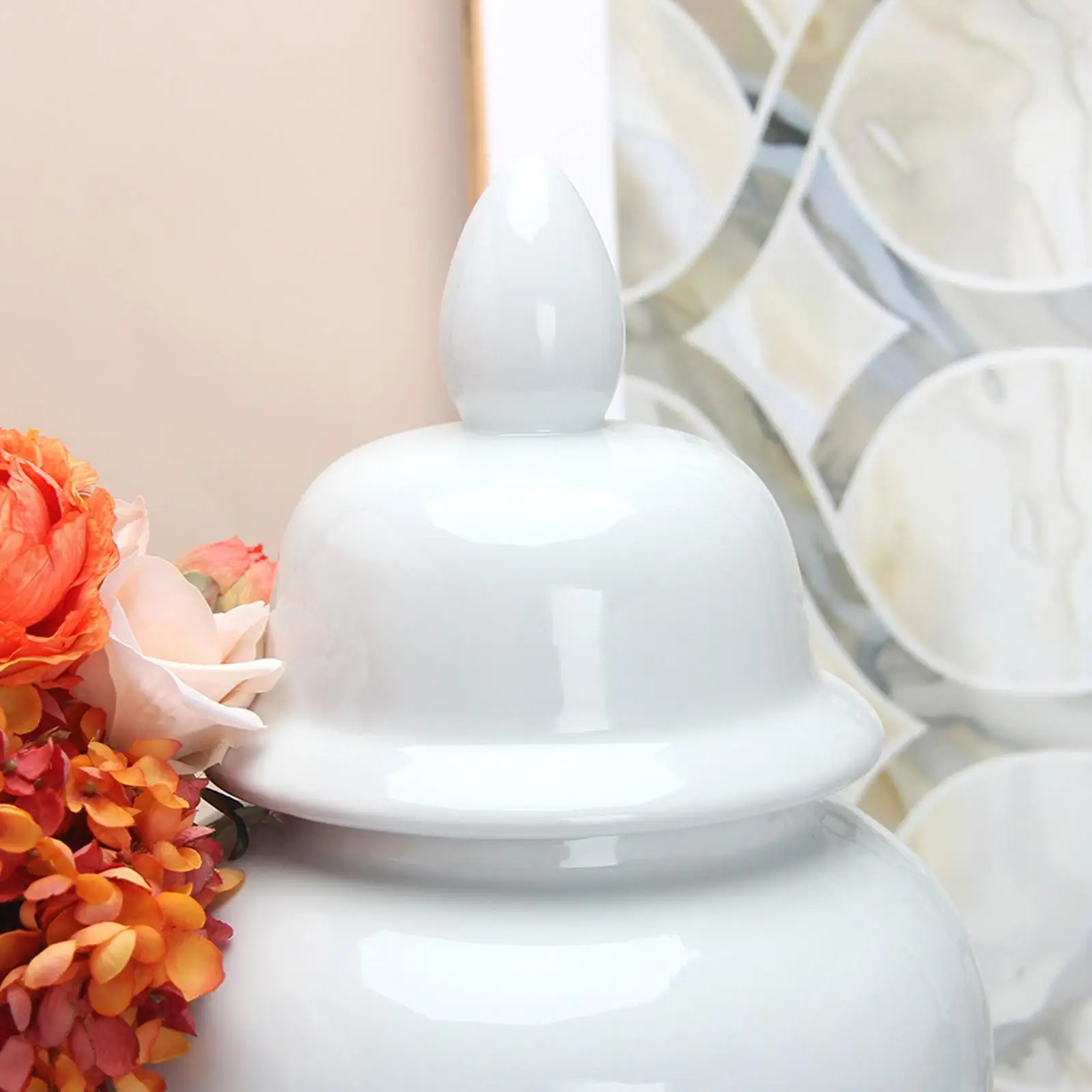 

Традиционная Керамическая банка имбиря ваза для цветов универсальная с крышкой банка для хранения ручной работы для спальни офиса свадебн...
