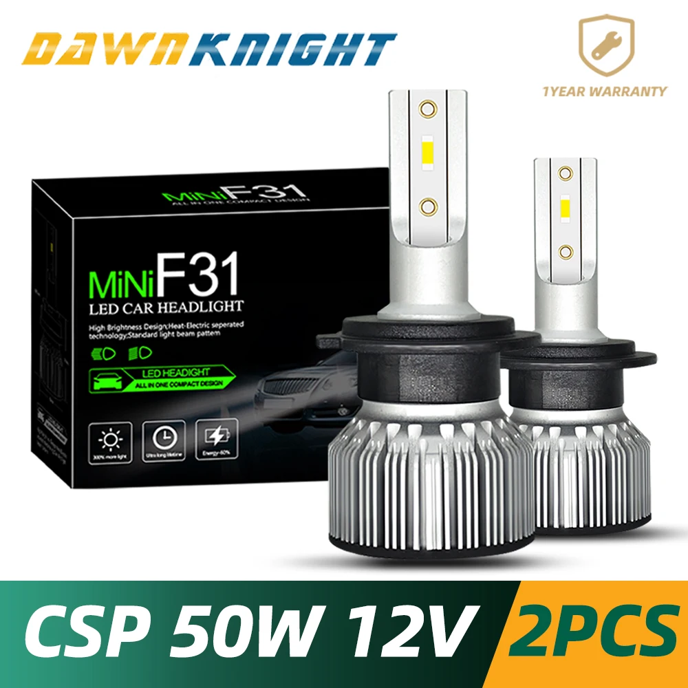 

Светодиодные лампы DAWNKNIGHT 2 шт H7 CSP CHIP Turbo 9000LM 6000K мини размер H4 H1 H3 H8/H9/H11 H27/880 9005/HB3 9006/HB4 D2S(R/C) F3