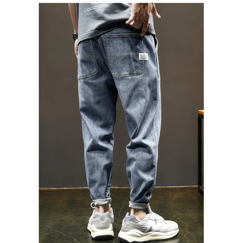 Men's Wear 2022 New Straight Loose Cylinder Jeans Vintage Elastic Force Comfortable Blue Harun Trousers Women Autumn and Winter