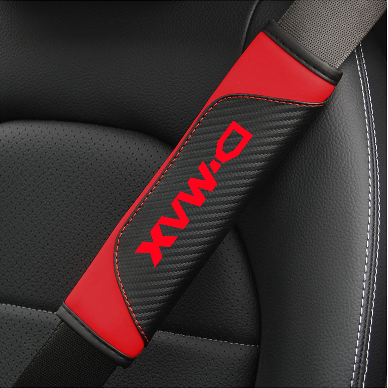 

Car Seat Belt Cover Carbon Fiber PU Leather for Isuzu D-MAX Safety Belt Shoulder Strap Protector Car Accessories