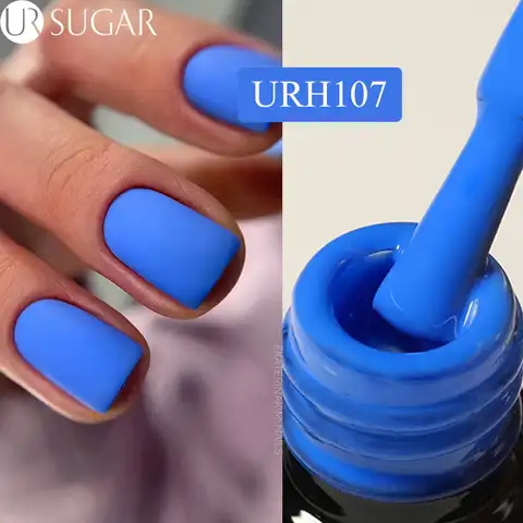 Матовый голубой Гель-лак для ногтей UR SUGAR, 7 мл, стеклянная бутылка для ногтей на осень и зиму, глубокий цвет, Полупостоянный, отмачиваемый, УФ-...