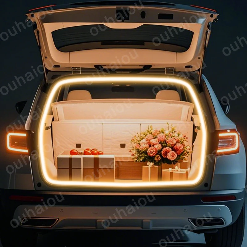 

Для серии Skoda 2018-2025 Karoq модификация фонаря багажника Атмосферные фонари Белый теплый белый Задний багажник Светодиодная панель