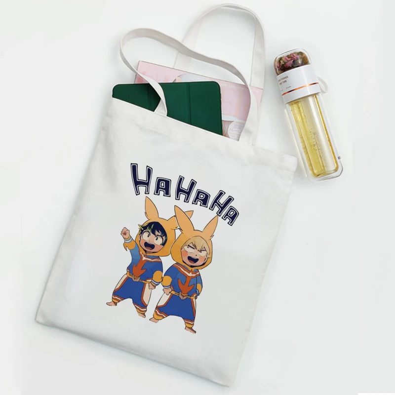 

Сумка-шоппер с принтом аниме «Моя геройская Академия», Женская хлопковая тканевая сумка, сумка-тоут в стиле Харадзюку, милые сумки на плечо, ...