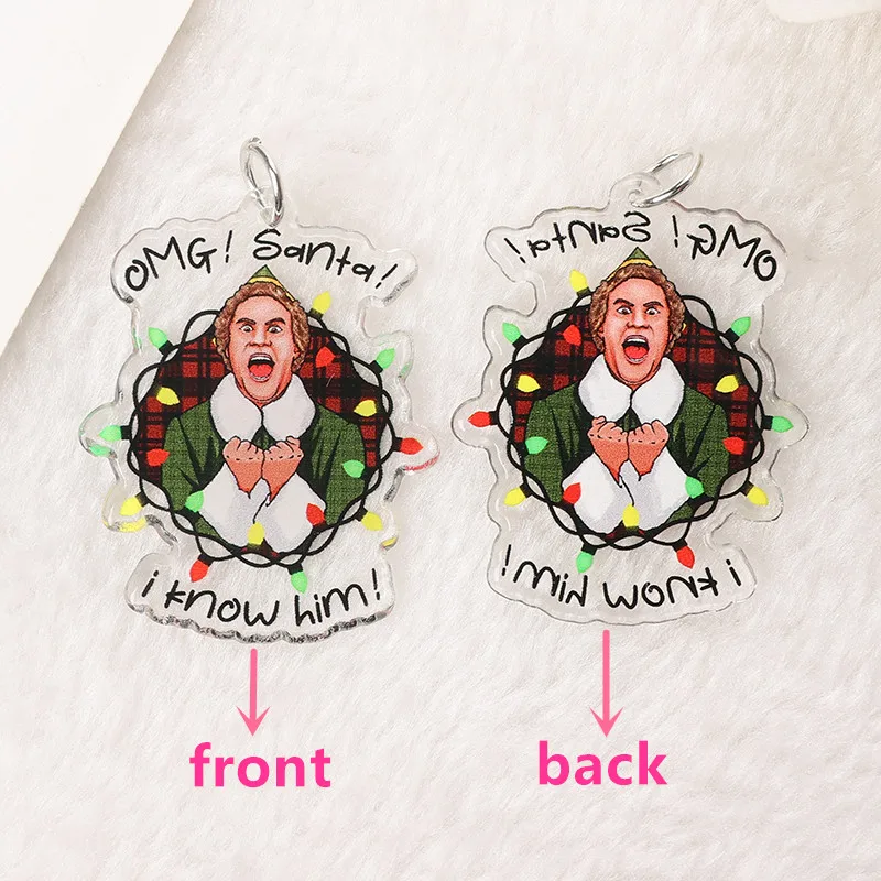 1 пара рождественских животных женские висячие серьги акриловый бант OMG