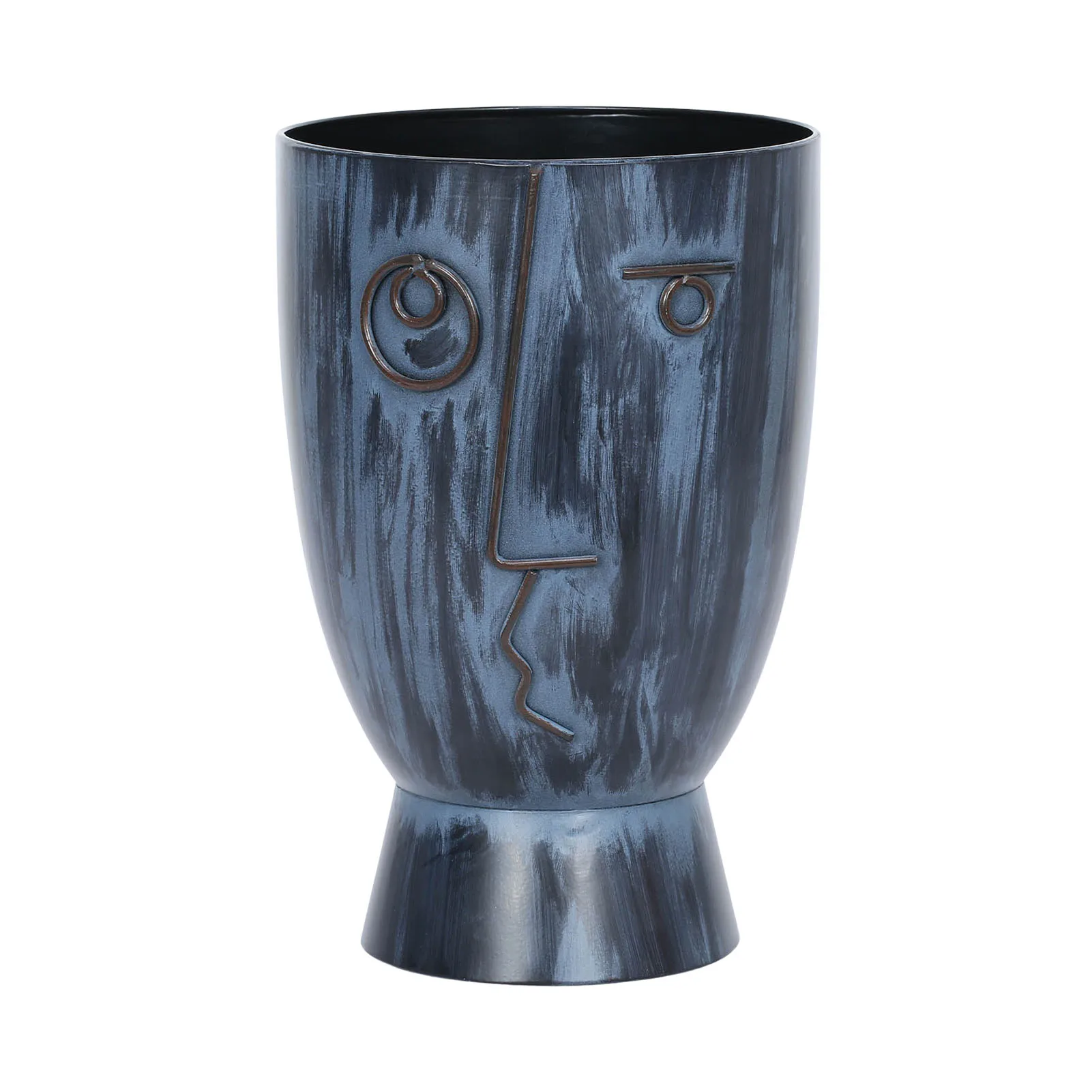 

Art Face Flower Pot Metal Creative Intresting Succulent Planter Vase For Cactus Rose Dried Flowers With Drainage Hole For Home