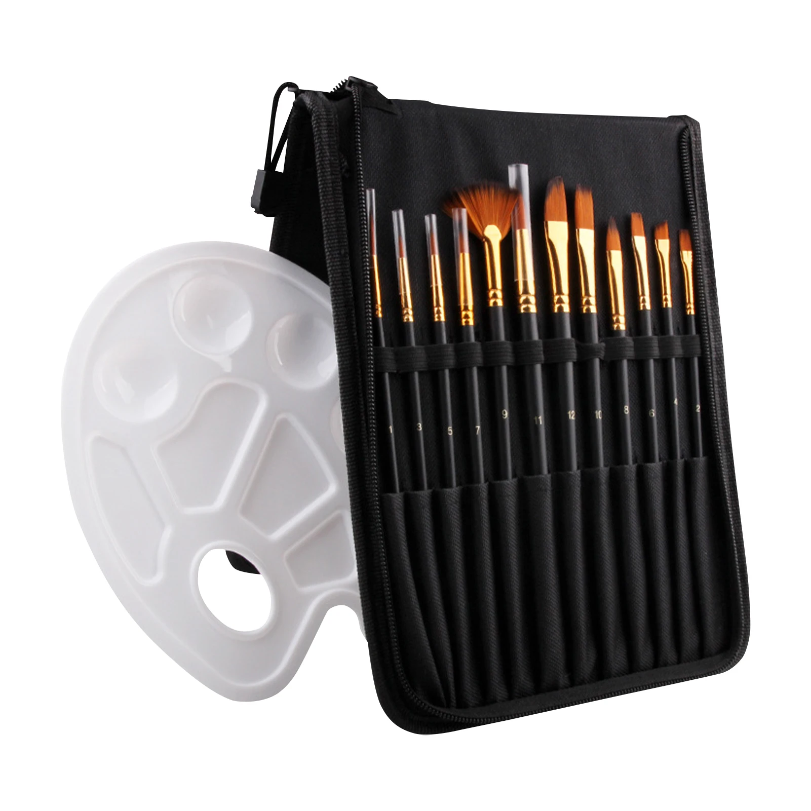 

12pcs Water Color Paint Brush Set Nylon Acrylic Oil Gouache No Hair Loss Professional Versatile Detail Liner Small Classroom