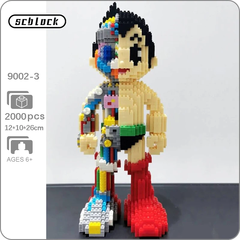 

SC 9002-3 Anime Astro Boy Mighty Atom Right Dissection Battle Robot Mini Diamond Blocks Bricks Building Toy for Children no Box