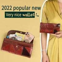cobbler legend genuine leather women long purse female clutches money wallets handbag passport walet for cell phone card holder
