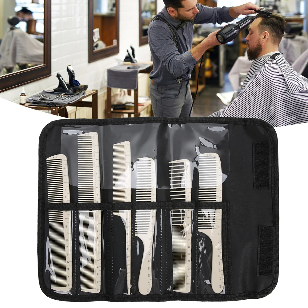 

6Pcs Anti‑Static Barber Hair Comb Set Professional Hairdressing Hair Salon Combs with Bag