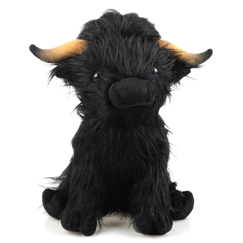 

25cm Simulation Highland Cow Animal Plush Doll Soft Stuffed Highland Cattle Plush Cushion Pillow Toy Kid Gift Home Decor Toy