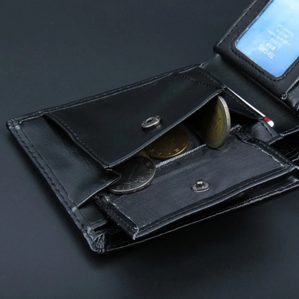 Mens RFID Blocking Soft Leather Wallet Card Holder With ID Window Multi-slots Bank Business Case Cover Black Purse | Багаж и сумки