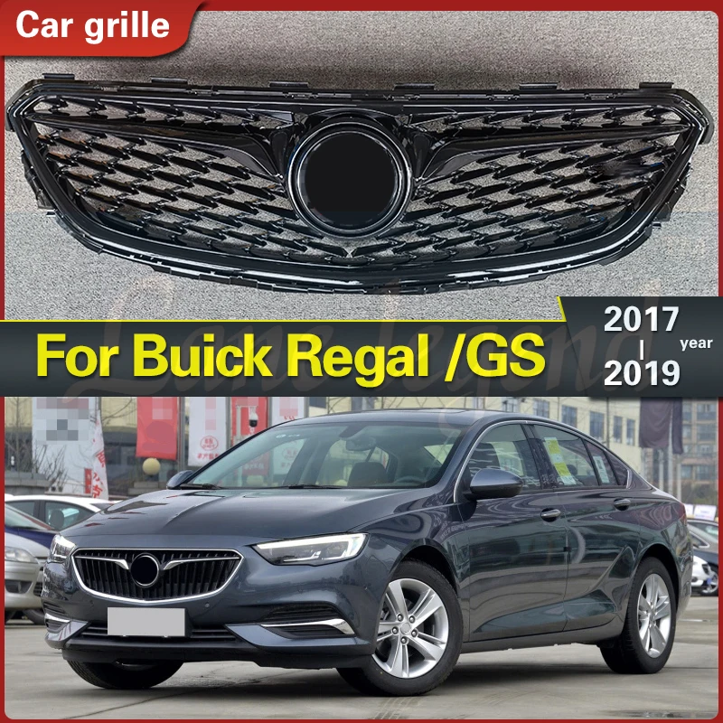 

With LOGO Modified Front Racing Grille Grills Radiator For Buick Regal /GS 2017 2018 2019 Bumper Mesh Trims Cover Opel Insignia