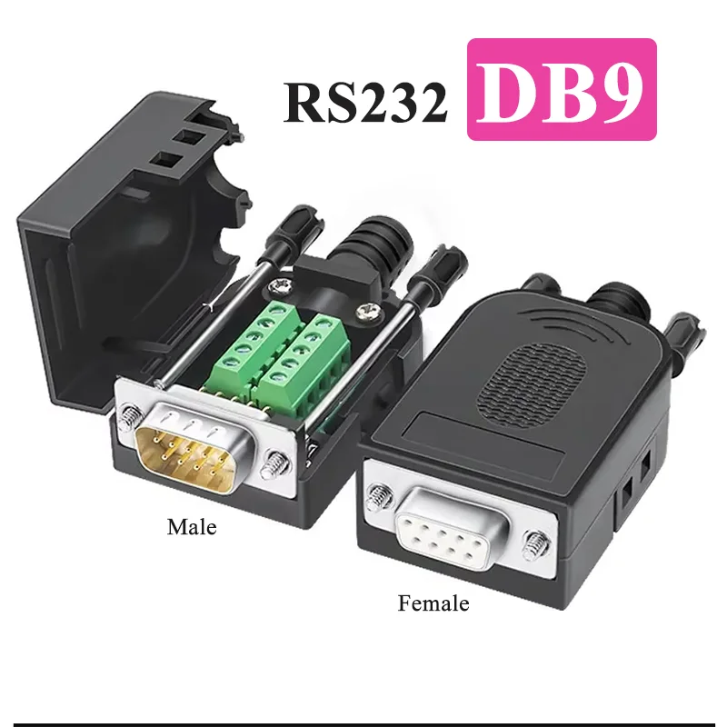 Разъем DB9 RS232 D-SUB 9-контактный разъем папа-мама Разъемы RS485 Провод 21-24 AWG Беспаечные