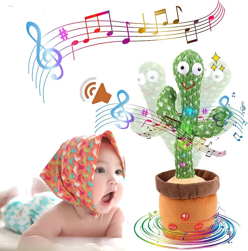 

Baby Cactus Dancer Dancing Cactus Repeat Talking Toy Song Speaker Wriggle Sing Toy Talk Plushie Stuffed Toys for Baby Adult Toys