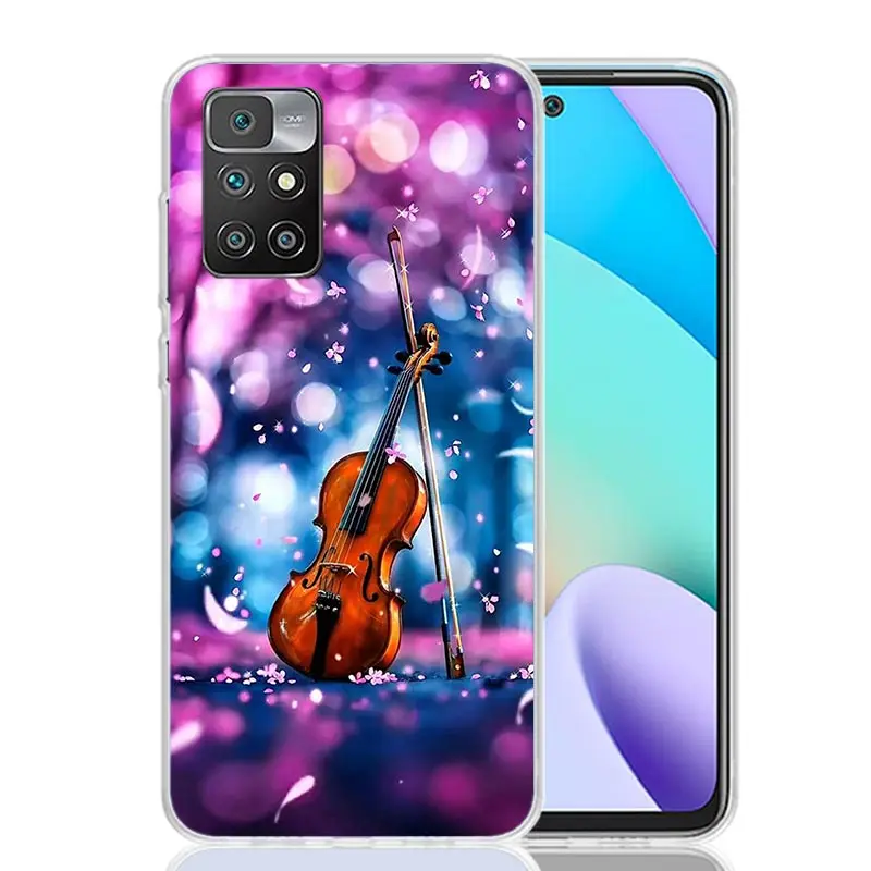 Чехол для телефона с музыкальной скрипкой Xiaomi Redmi 12 12C 10 10C 9 9C 9A 9T 8A 8 7A 7 6A 6 Pro K70 K60 K40