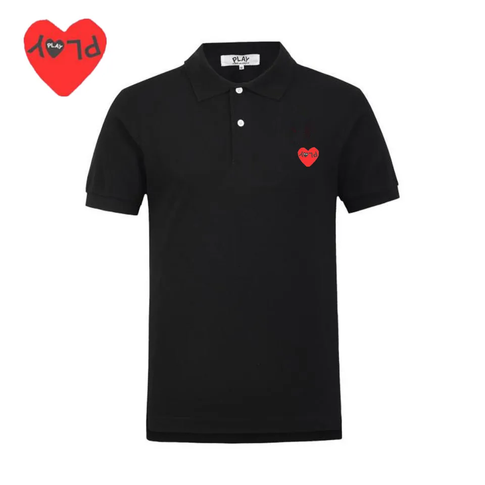 

(have eyes)Designer brand play women's casual multi-color short-sleeved couple love print men's loose and versatile POLO shirt