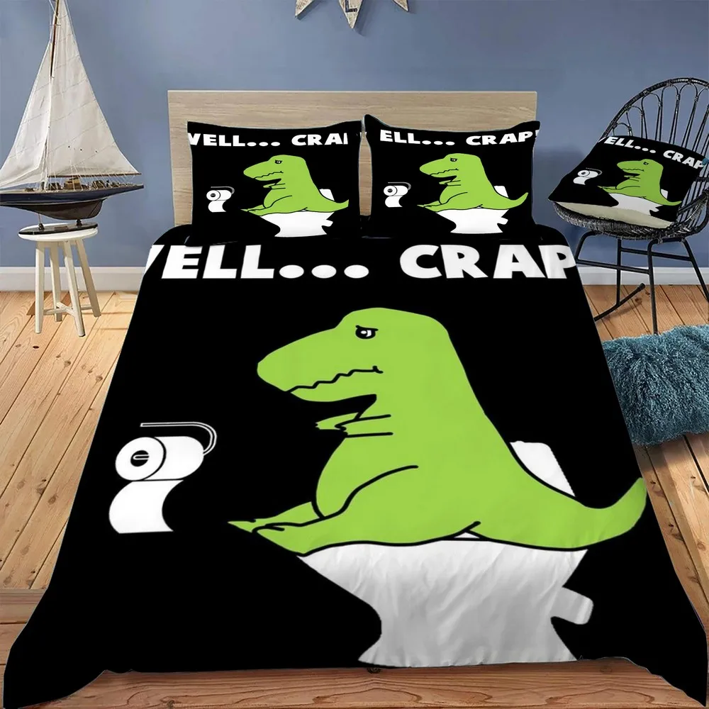 Набор постельного белья T Rex Funny Toilet Sign с мягким чехлом для одеяла и подушечкой Queen King Size Dropshipping.
