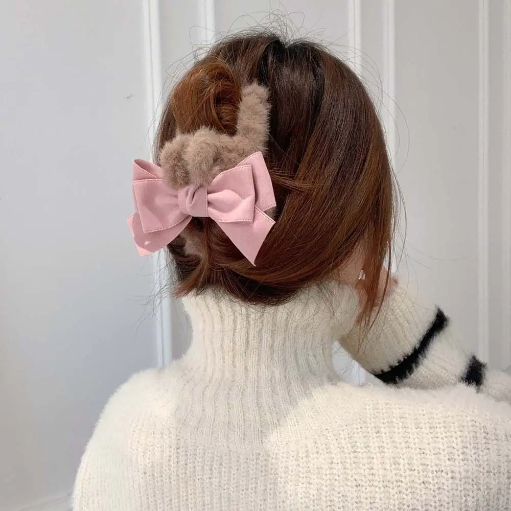 

Gift Bowknot Korean Headwear Hair Accessories Hairpins Bow Hair Claws Headdress Women Hair Clips Plush Shark Clips