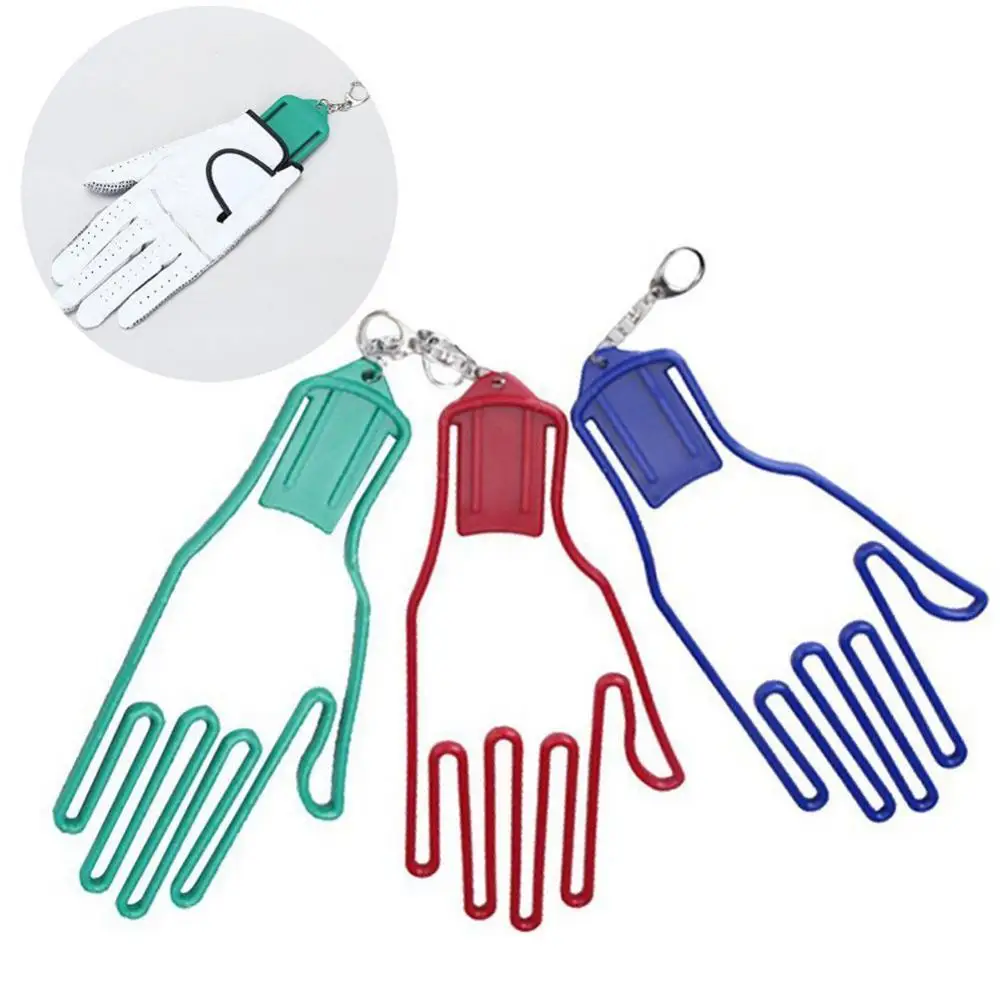 

1Pc Golf Gloves Holder Shaper Tool Plastic Golf Accessories Rack Dryer Hanger Stretcher Bracket With Key Chain Golfer
