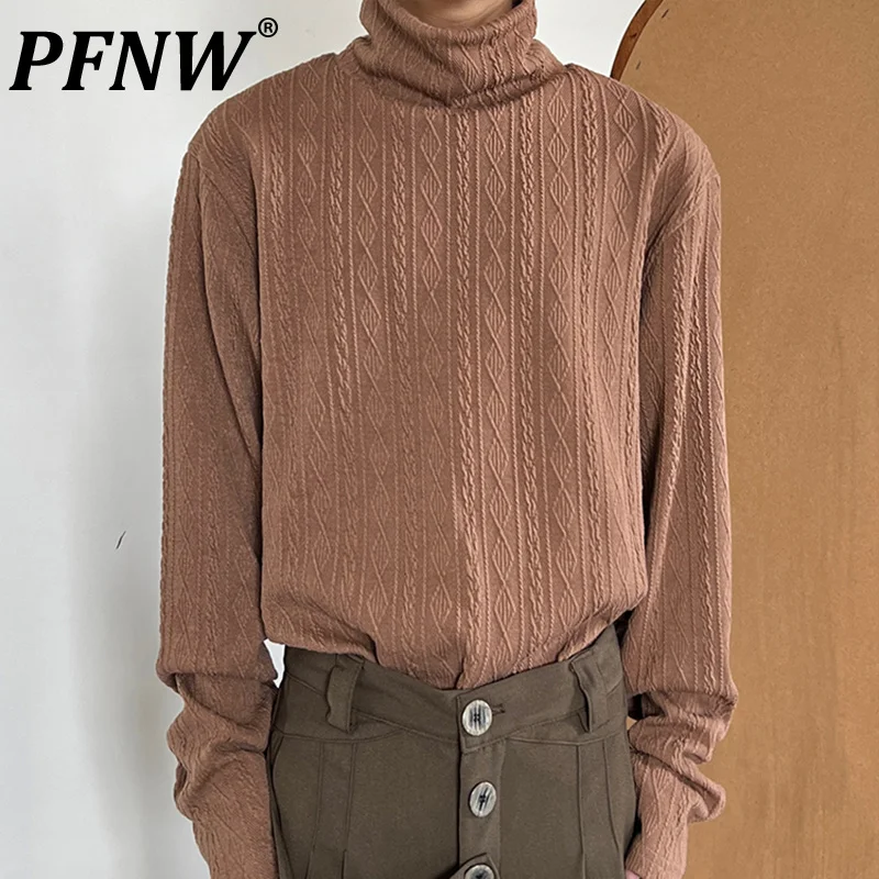 

PFNW Men's Autumn Winter New Tide Premium High Neck Knit Long Sleeve Pullover Versatile Elegant Fashion Niche Sweater 12Z4206