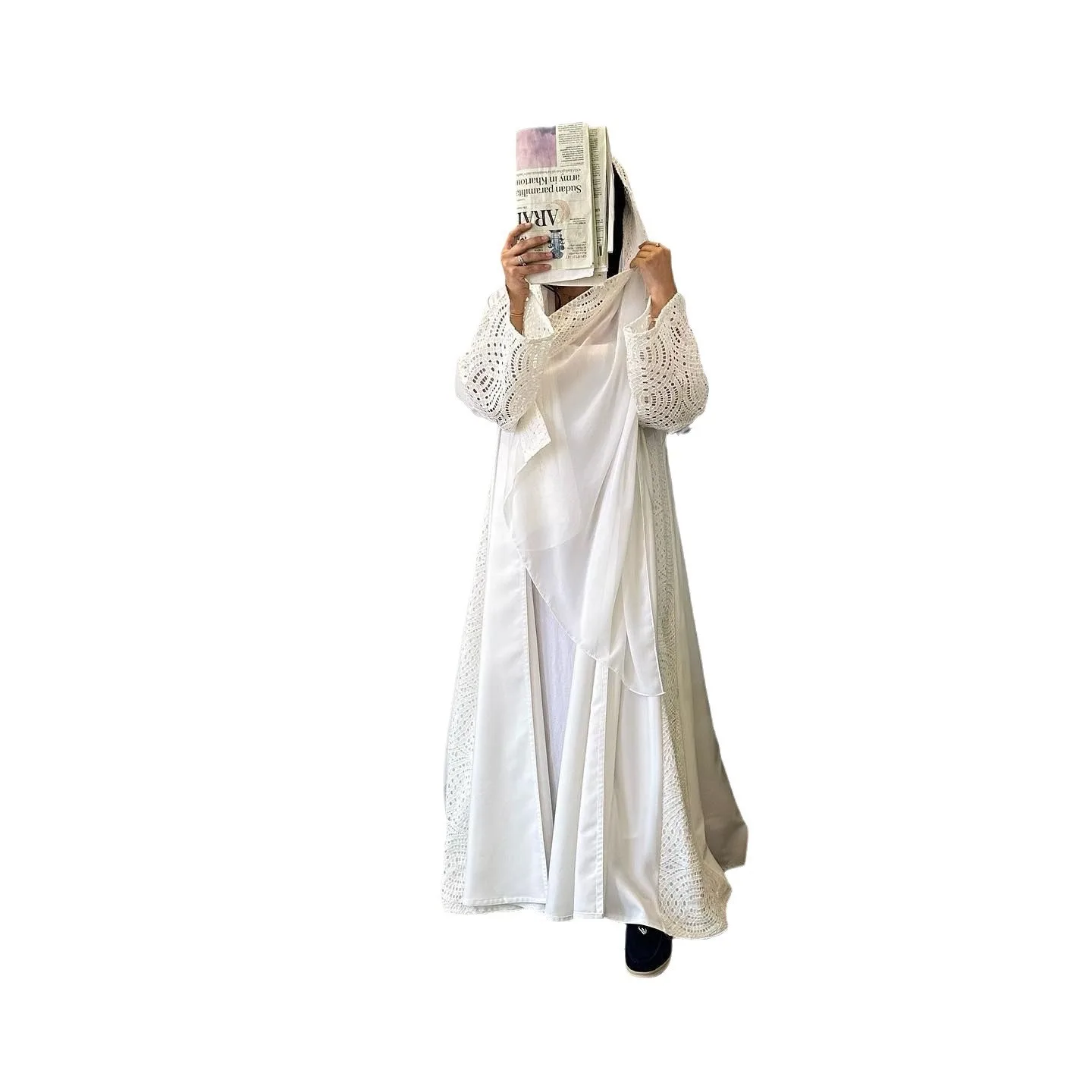 DS2401 Spring/Summer New Muslim 2024 Fashionable and Elegant Style cardigan robe with headscarf