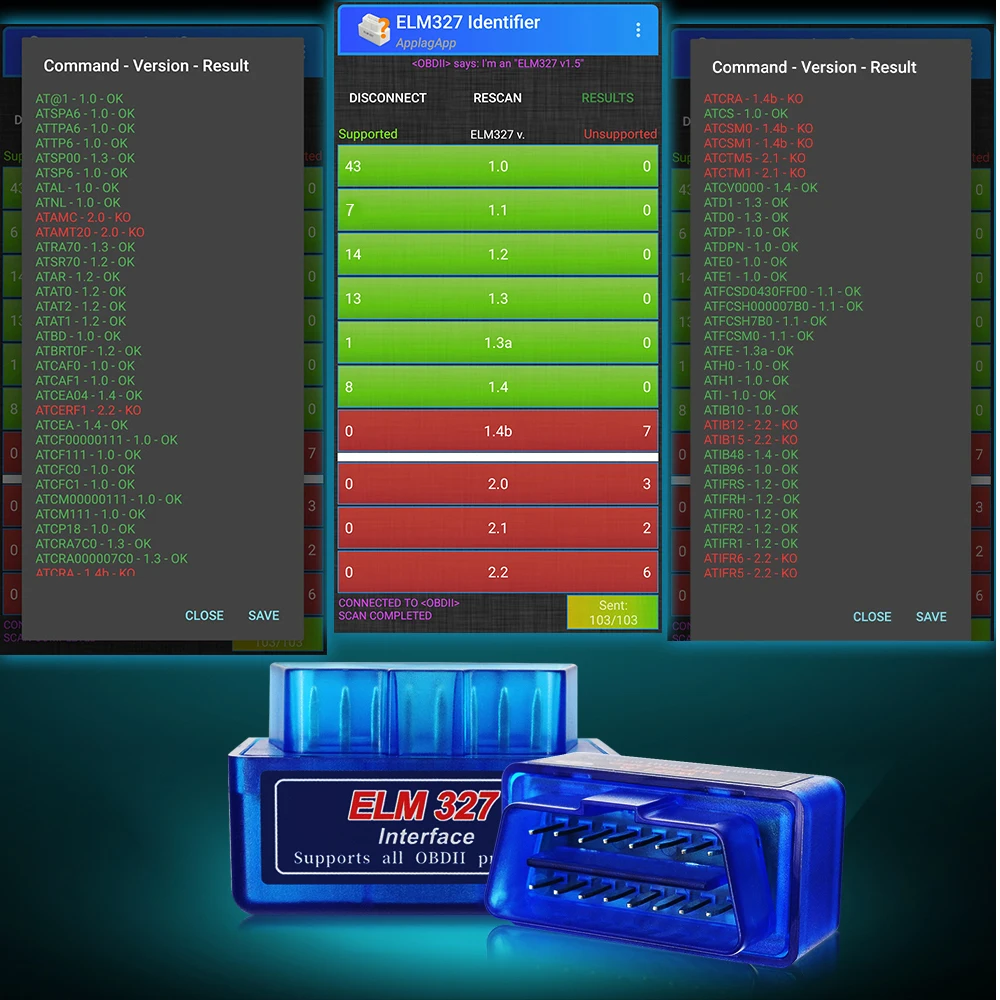 Автомобильный диагностический сканер ELM327 V2.1/1 5 Bluetooth 25K80 OBD2 считыватель кодов ELM 327