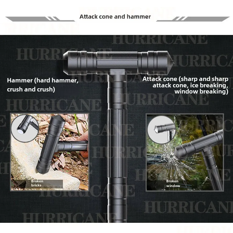 Т-образный инструмент для выживания в кемпинге телескопическая складная