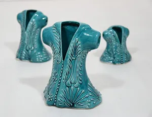 Image for Set of 3 English Ceramic, Decorative Ceramic Ottom 