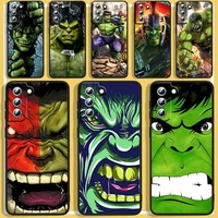 marvel hulk phone case for samsung s8 s9 s10 s20 s21 s22 plus 4g s10e 5g lite ultra fe black silicone luxury funda cover soft