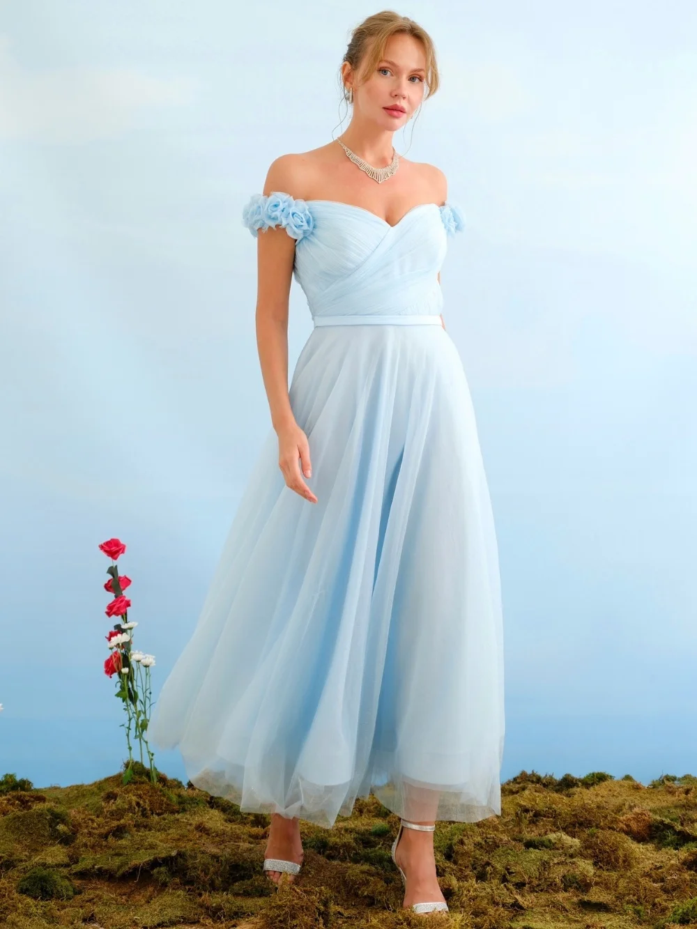 Индивидуальные блестящие тюлевые плиссированные платья трапециевидной формы с