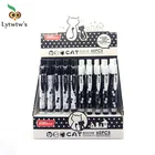 Ручка шариковая с милым черным и белым котом, 0,5 мм, синяя, 4 шт.