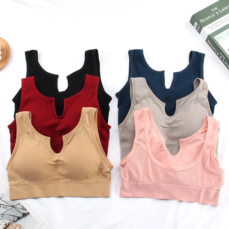 

Sports Vest Pad Basic crop top women Underwear Women's Detachable U-Shaped sleeveless sexy lingerie Short bra