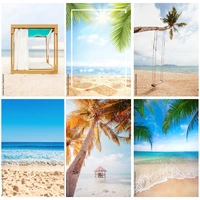 tropical sea beach palms tree photography background natural scenic photo backdrops photocall photo studio 211227 hhb 03