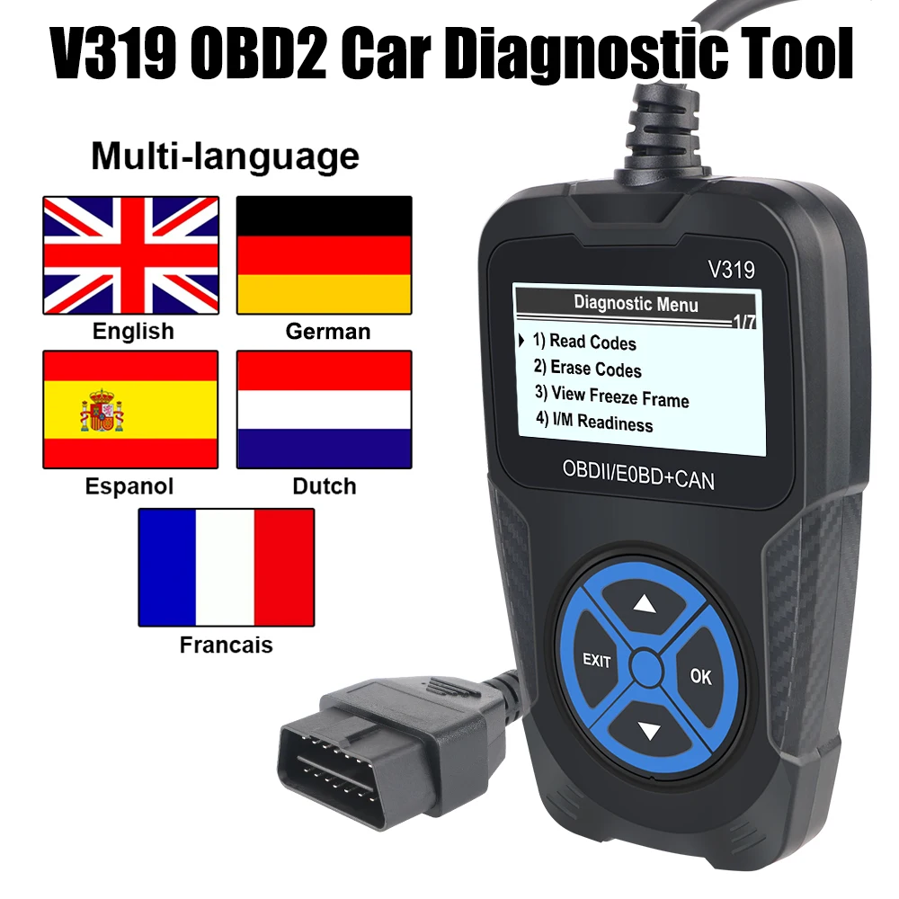 

V319 OBD2 Диагностический Инструмент Считыватель Кодов Двигателя Автомобиля Сканер Цифровой Дисплей Автомобильные Аксессуары ...