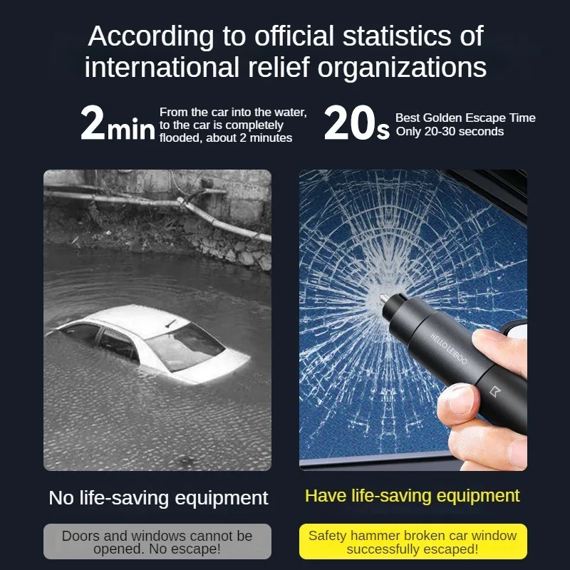 Автомобильный молоток безопасности 2 в 1 высокопрочный инструмент из