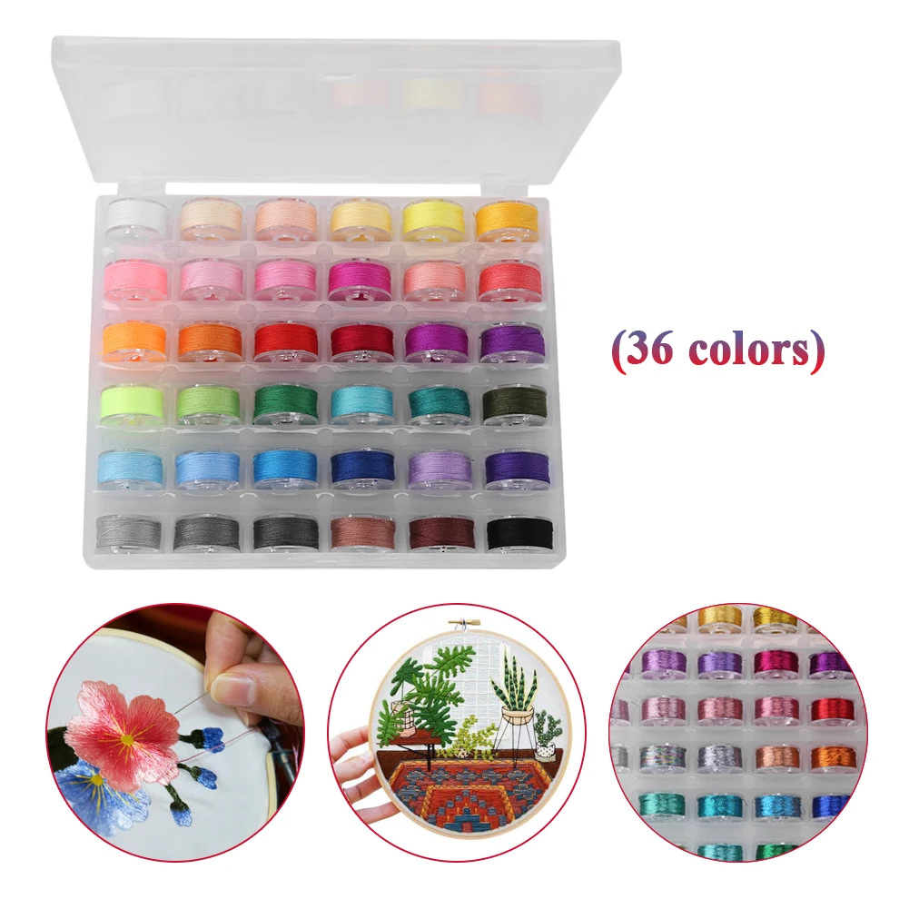 

Нитки для вышивания ручной работы, 36 цветов, коробка для швейной машинки, аксессуары для рукоделия, домашние аксессуары для рукоделия