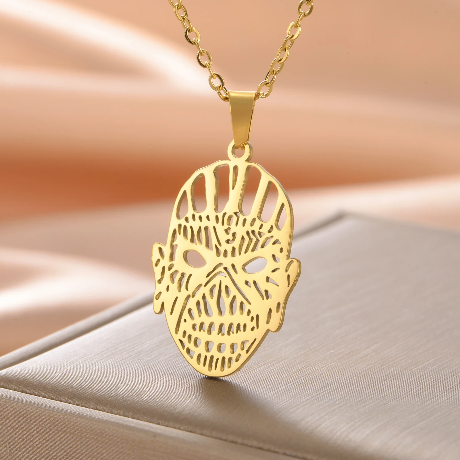 Ожерелье Унисекс Из Нержавеющей Стали В Стиле Хип-хоп Со Скелетом Для Мужчин И