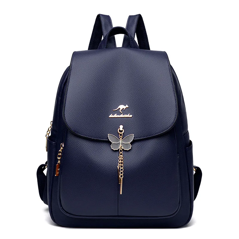 Fashion Women's Backpack Leisure Stylish Travel Soft PU Leather Handbag Schoolbag Shoulder Bags Large Capacity for Women Girls