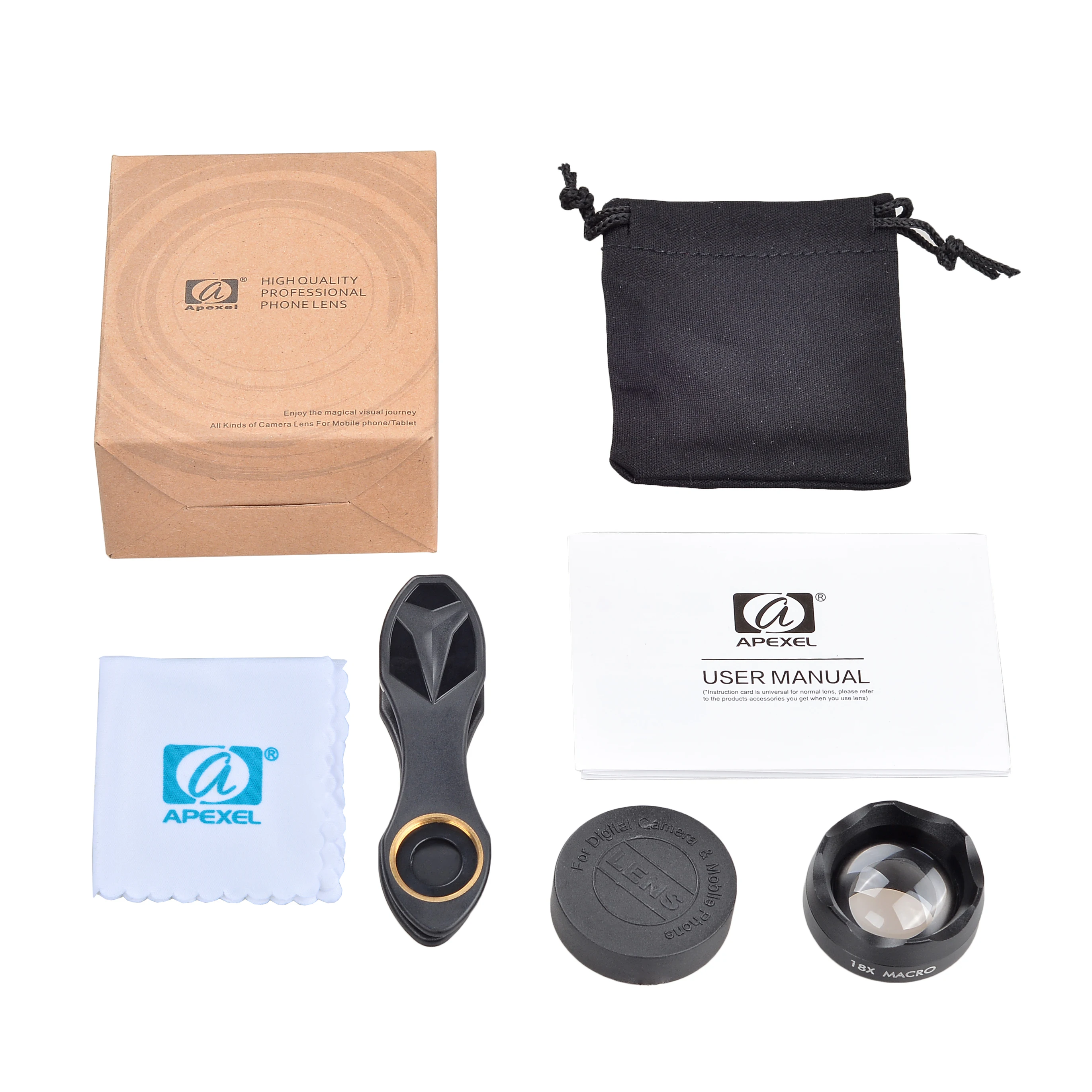 Cheap Price APEXEL HB18X 4K HD 18X Macro Glass Photography Lens for Mobile Phone |