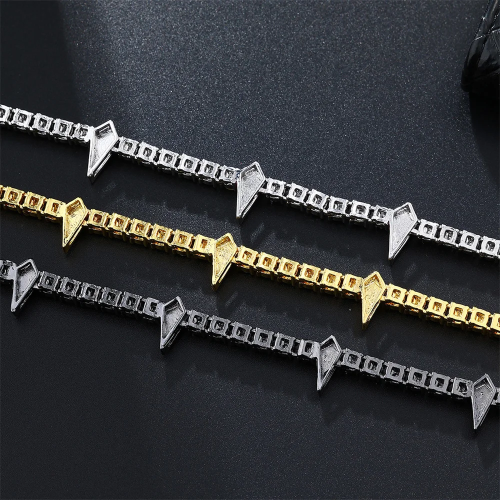 D &amp Z Hip Pop 4 мм цепь для тенниса сверкающие блестящие разноцветные бриллианты