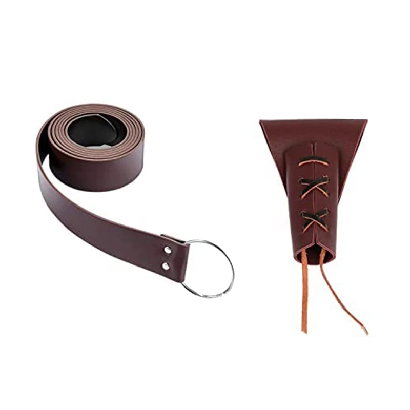 

Leather Sword Frog Holster Belt Renaissance Holster Belt Pirate Knight Dagger Frog Holster Belt For Cosplay Brown