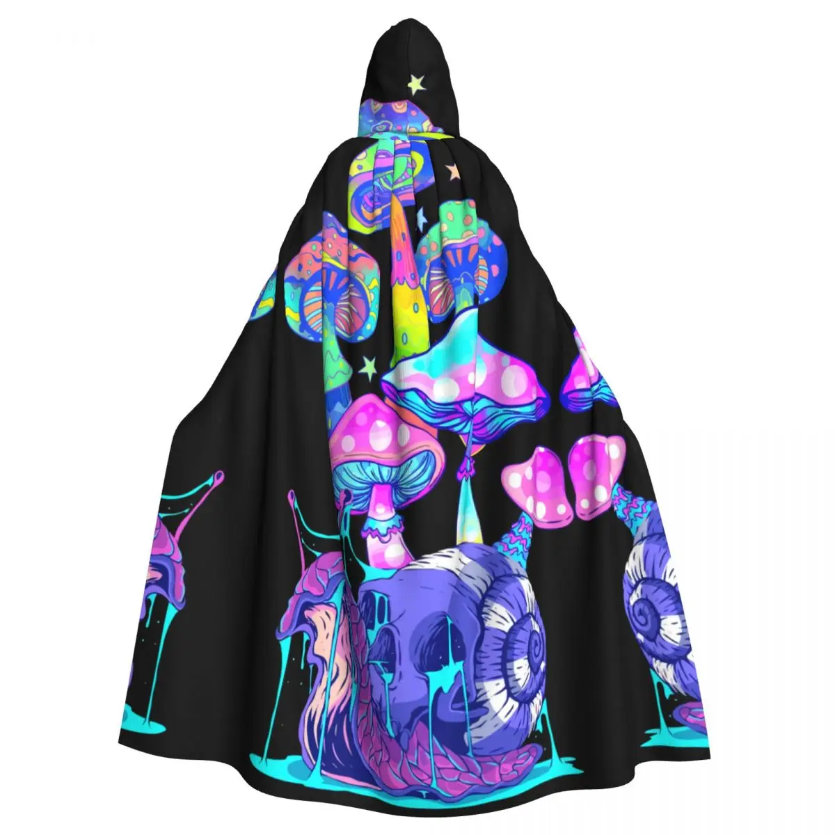 

Hooded Cloak Polyester Unisex Witch Cape Costume Accessory Psychedelic Magic Mushrooms (3)