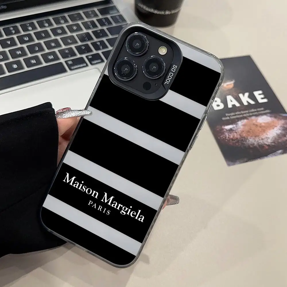 Mobile M-Margiela Phone Case for iPhone 16 15 14 13 12 11 X XR XS 8 7 Pro Max Plus Colored Translucent Smartphone Cellphones