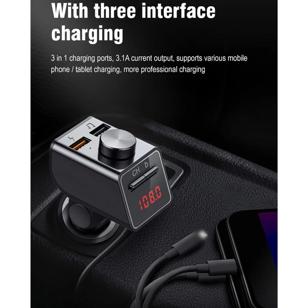 

Trim Car Charger Music Player Tablets Voice Navigation With 3 In 1 Cable